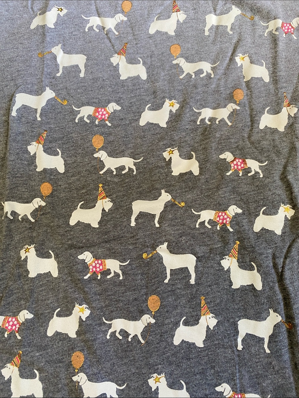 J. Crew collectors Tee Gray Dog Print Tee Size XL - Picture 3 of 4